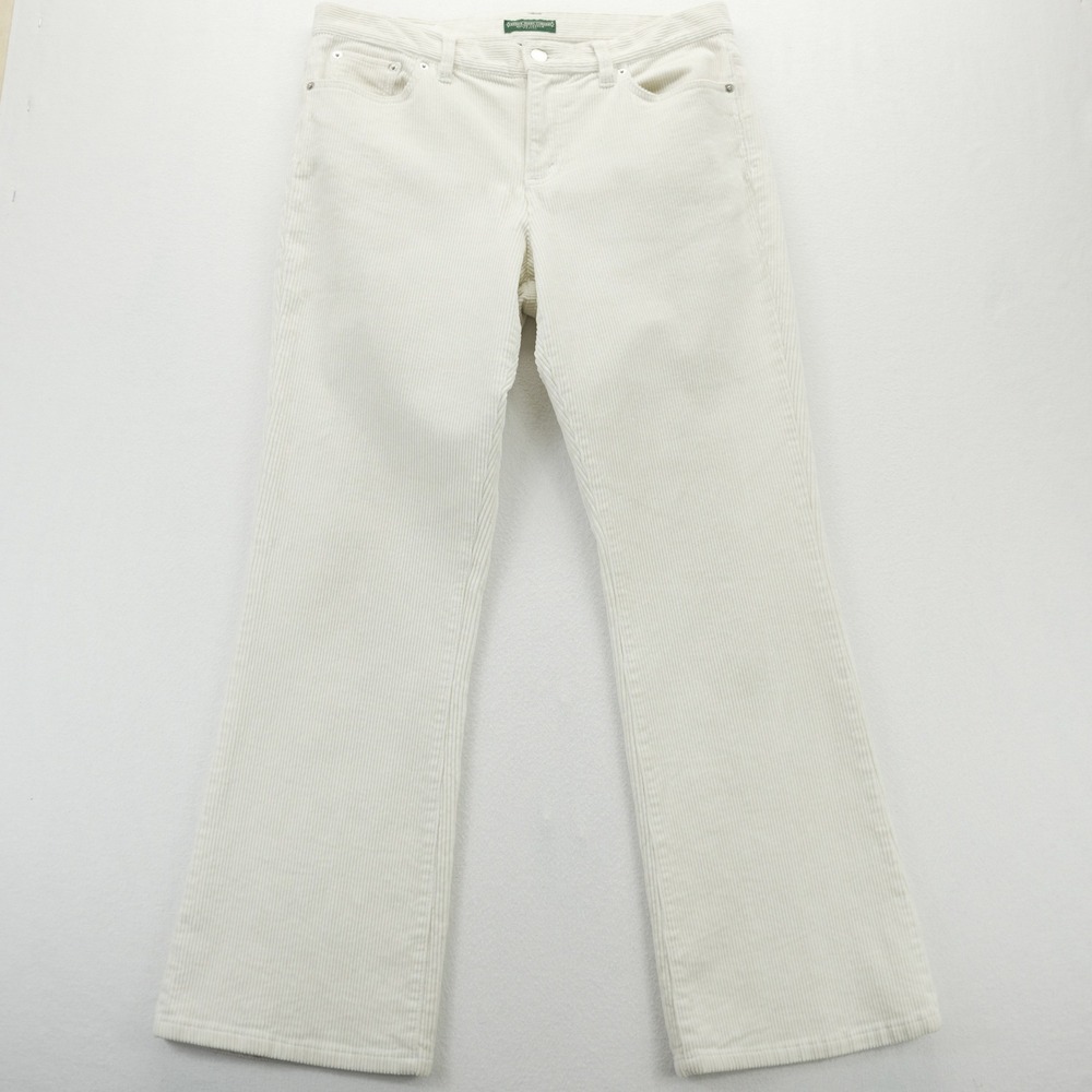 Lauren Ralph Lauren Petite Corduroy‎ Pants Off White Cream Size 10P Wide Wale